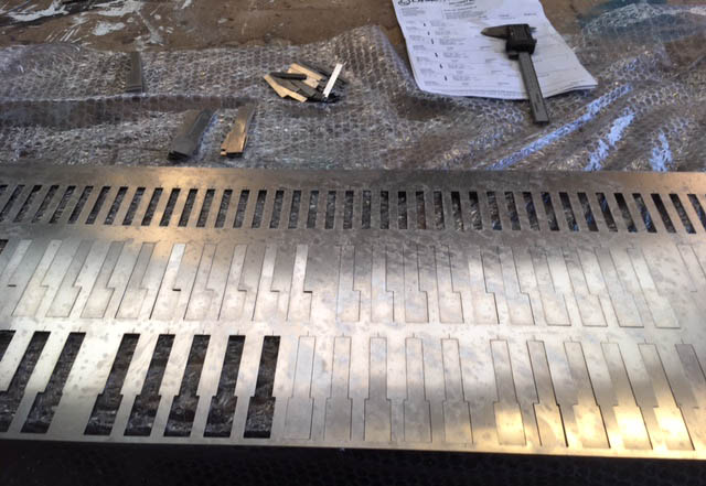 laser cut aluminium melodica keys